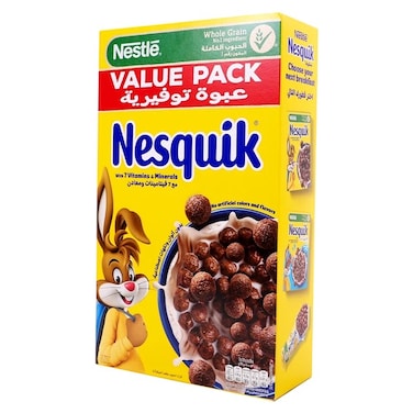 Nestl&eacute; Nesquik Whole Grain Breakfast Cereal &ndash; 7 Vitamins &amp; Minerals &ndash; No Artificial Colors or Flavors &ndash; Value Pack	 625g
