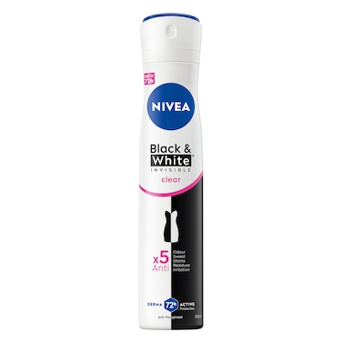 NIVEA Antiperspirant Spray for Women, 48h Protection, Black &amp; White Invisible Original, 200ml