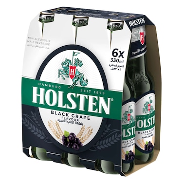 Holsten Black Grape Flavour Non-Alcoholic Malt Beverage 330ml Pack of 6