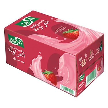 Alrabie UHT Strawberry Milk 185ml X18