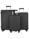مجموعة حقائب سفر خفيفة الوزن من مادة ABS ذات جوانب صلبة وعجلات دوارة مكونة من 3 قطع مع قفل مقاس 20/24/28 بوصة - أسود