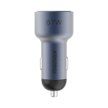 شاحن سيارة موماكس بمنفذين منفذ USB ومنفذ USB-C بقوة 67 واط - رمادي