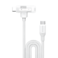 سلك شاحن موماكس 2 في 1 من USB-C إلى USB-C و آيفون مضفر بطول 1.5 م - أبيض