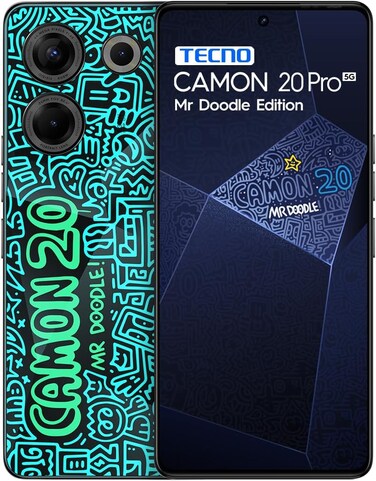 TECNO Camon 20 Pro 5G (Mr Doodle Edition, 8GB RAM,128GB ROM) Industry 1st 3-D Luminous Color-Changing Process  16GB Expandable RAM 64MP RGBW(G+P) OIS Rear Camera 6.67 FHD+ AMOLED with in-Display FPS