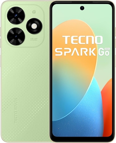 Tecno Spark Go 2024 Dual SIM 4GB RAM 64GB ROM 4G Mobile Phone - Middle East Version - Magic Skin Green