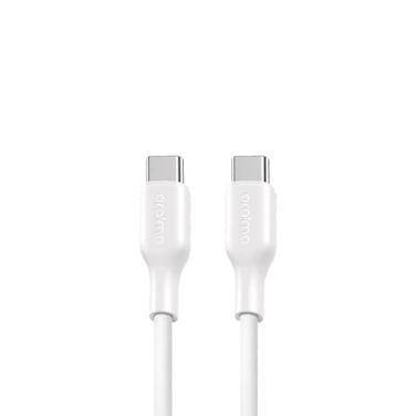 سلك شاحن أورايمو روبوست لاين من USB-C إلى USB-C بطول 1.5 م وبقوة 60 واط - أبيض