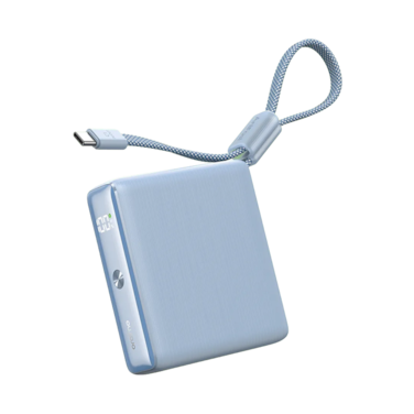 شاحن متنقل أورايمو بمنفذ USB-C ومنفذ USB بسعة 10000 مللي أمبير وبقوة 22.5 واط مع سلك مدمج - أزرق