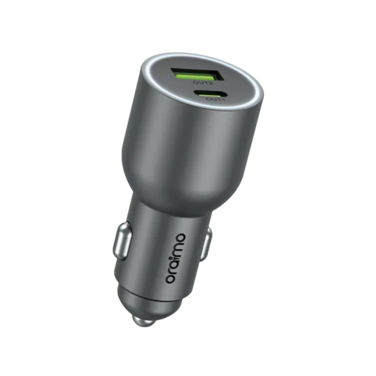 شاحن سيارة أورايمو بور درايف برو بمنفذ USB-C ومنفذ USB وبقوة 69 واط - رمادي