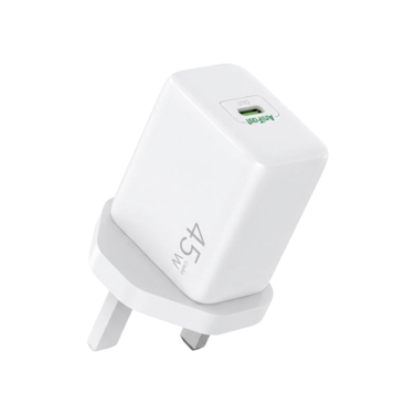 شاحن جداري أورايمو باور جان بمنفذ USB-C وبقوة 45 واط مع سلك USB-C - أبيض