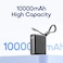 شاحن متنقل أورايمو بمنفذ USB-C ومنفذ USB بسعة 10000 مللي أمبير وبقوة 22.5 واط مع سلك مدمج - برتقالي