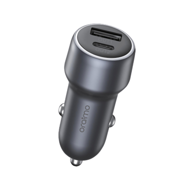 شاحن سيارة أورايمو PowerDrive 301 Pro بمنفذين وبقدرة 30 واط - كروم داكن