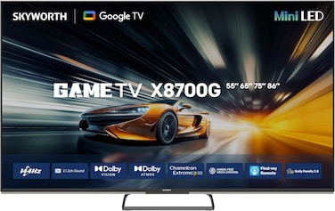 Skyworth 65X8700G 65-Inch 4K MiniLED TV With Dolby Vision, HDR10+, 144Hz VRR, Dolby Atmos, Google TV, HDMI 2.1, Bluetooth 5.1, Voice Control
