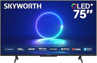 تلفزيون 75Q6800H كيو ال اي دي 4K مقاس 75 بوصة، نظام جوجل تي في، حركة توربو 120 هرتز، بتقنية دولبي فيجن اند اتموس وميمك ومعدل تحديث متغير، يدعم العناية بالعيون وخاصية البحث عن جهاز التحكم من سكاي ورث