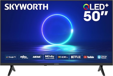 سكاي ورث تلفزيون QLED+ جوجل 50 بوصة، معدل تحديث 120 هرتز، موديل 50Q6800H، 2025، تلفزيون ذكي مع دولبي فيجن واتموس، 3 منافذ HDMI، 111×8×64.7 سم، اسود