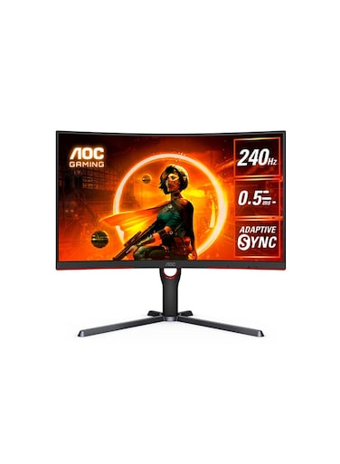 شاشة ألعاب منحنية CQ27G3Z مقاس 27 بوصة (VA / 1000R)، رباعية الدقة (2560 × 1440)، 240 هرتز، 0.5 مللي ثانية، HDR 10 Visual، HDMI 2.0 x 2 DisplayPort 1.4 x 2، تقنية Adaptive Sync المضادة للتمزق