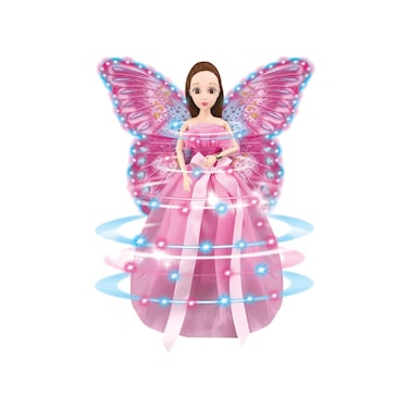 Cute and Beautiful Battery Operated Princess Doll with Light and Music, 3 Colors, Rotating Body and Accessories (4 Pieces Total) &ndash; Adorable Dancing Toy for Kids (Packed Box)