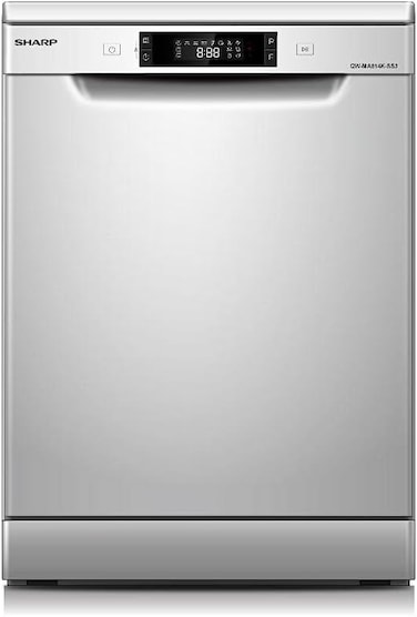 Sharp 8 Programs Free Standing Dishwasher with 14 Storage Compartments, QW-MA814K-SS3 (Installation Not Included)