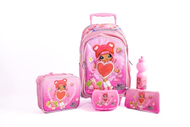 Nana 18" Trolley Bag Set With Lunch Bag, Pencil Case, Water Bottle &amp; Lunch Box - Multicolor