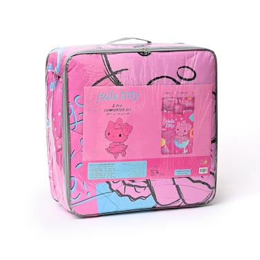 Hello Kitty 5-In-1 Bnb Comforter Set, Brushed Microfiber With Polyester Shell &ndash; Pink