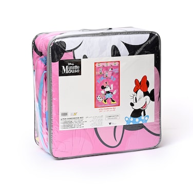 Minnie Mouse 5-In-1 Comforter Se, Brushed Microfiber With Polyester Shell  &ndash; Pink