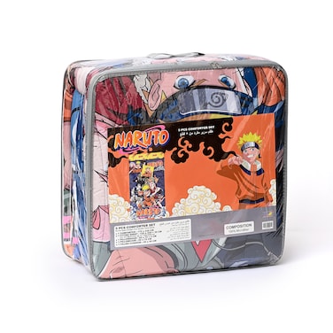 Naruto 5-In-1 Comforter Set &ndash; Brushed Microfiber, Polyester Shell &ndash; Orange