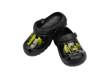 قباقيب باتمان للأطفال للأولاد - حذاء مريح ومتين سهل الارتداء - أسود