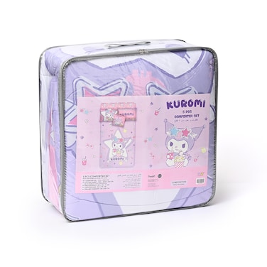Kuromi 5-Piece Comforter Set With Brushed Microfiber &amp; Polyester Shell  &ndash; Purple