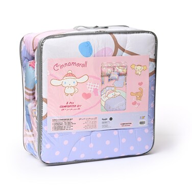 Cinnamoroll 5-In-1 Comforter Set , Brushed Microfiber With Polyester Shell&ndash; Multicolor