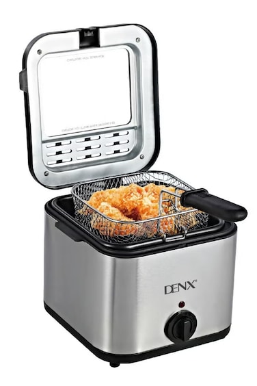 Denx مقلاة كهربائية سعة 2.5 لتر، تسخين سريع مع غطاء نافذة عرض قابل للإزالة، DX4002