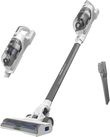 بلاك اند ديكر مكنسة كهربائية 2 في 1 بعمود لاسلكي 14.4 فولت - أبيض - BHFEA420J-GB