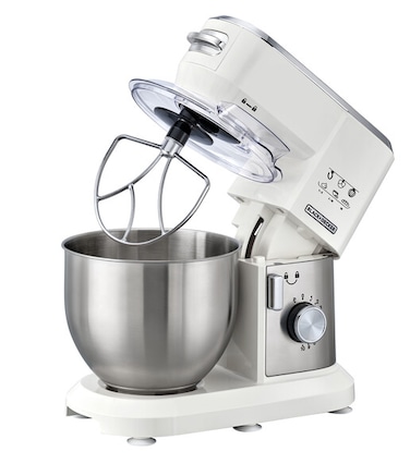 Black &amp; Decker Stand Mixer Kitchen Machine -1000W, 6L - Stainless Steel Bowl - 10 Speeds  -White - MKM100-B