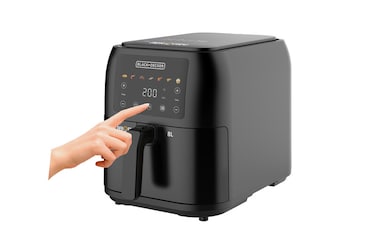 Black &amp; Decker Air Fryer - 1700W - 8L Large Capacity - Digital Touch Control - 7 Preset Functions - Rapid Air Convection - Removable Crisper Plate - Black - SAF80-B5