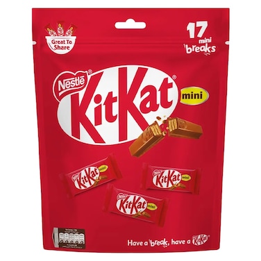 KitKat Mini Breaks &ndash; Milk Chocolate Wafer Bars &ndash; 17 Pieces &times; 13.5 g &ndash; 229.5 g	