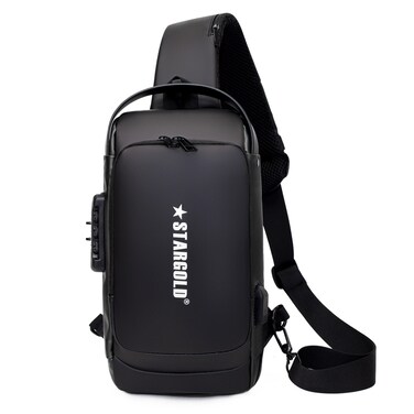 STARGOLD 12" Chest Bag With Front Pocket, Side Pockets, Mesh Pocket And Foam Lining