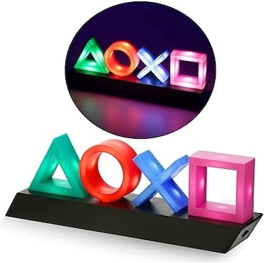Nyganmelloz PlayStation Icons LED Neon Light Video Game Voice Control Icon Light Switch Game Room Gamer Room Decor Aesthetic