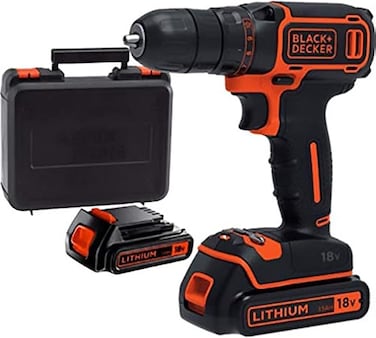 BLACK+DECKER Cordless Hammer Drill - 18 Volt - Black - BCD7108-B5