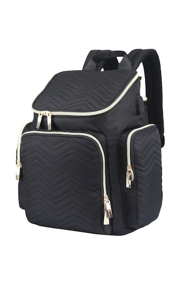 حقيبة حفاضات ليتل ستوري جورجيا مع وسادة تغيير وخطافات لعربة الأطفال - أسود