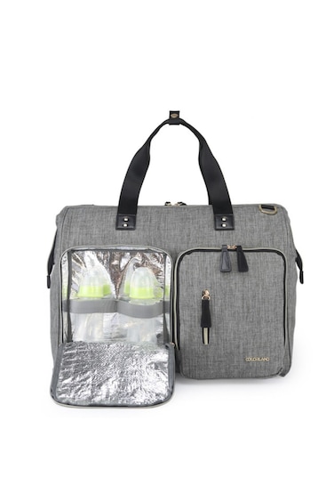 Little Story Gabrielle Mom Dad XL Travel Diaper Bag w/Diaper Changing Mat - Grey
