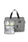 Little Story Gabrielle Mom Dad XL Travel Diaper Bag w/Diaper Changing Mat - Grey