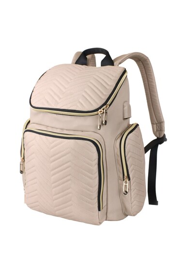 Little Story Georgia Diaper Bag wt Changing Pad &amp; Stroller Hooks - Ivory