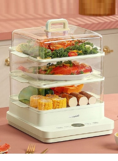 3 Tier Electric Food Steamer for Cooking Vegetable Steamer for Fast Simultaneous Cooking, Veggie Steamer, Food SteamER 1200W