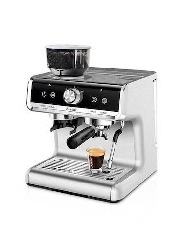 ماكينة صنع قهوة بقوة 15 ضغطة ومزودة بمطحنة 2.8 L 1550 W NL-COF-7063G-ST رمادي