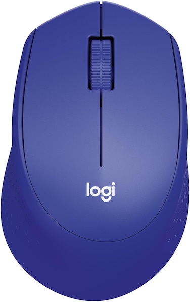 Logitech M330 Silent Plus Wireless Mouse, 2.4GHz With USB Nano Receiver, 1000 DPI Optical Tracking, 3 Buttons, 24 Month Life Battery, PC / Mac / Laptop - Blue