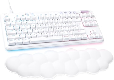 Logitech G G713 Wired Mechanical Gaming Keyboard With Lightsync RGB Lighting, Tactile Switches (GX Brown) And Keyboard Palm Rest, PC And Mac Compatible - White Mist, 920-010422