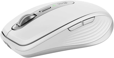Logitech MX Anywhere 3S Compact Wireless Mouse, Fast Scrolling, 8K DPI Any-Surface Tracking, Quiet Clicks, Programmable Buttons, USB C, Bluetooth, Windows PC, Linux, Chrome, Mac - Pale Grey