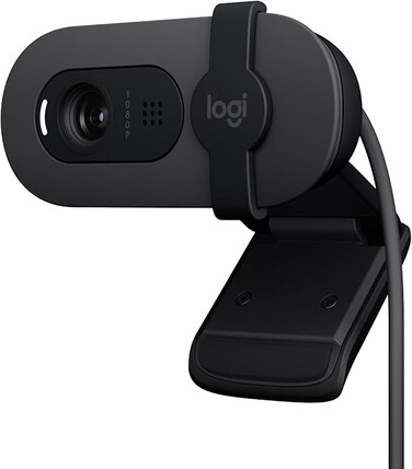 Logitech Brio 100 Full HD 1080p Webcam for Meetings and Streaming, Auto-Light Balance, Built-In Mic, Privacy Shutter, USB-A, for Microsoft Teams, Google Meet, Zoom and More - Graphite