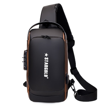 STARGOLD 12" Chest Bag With Front Pocket, Side Pockets, Mesh Pocket And Foam Lining