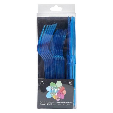 Fun - Colored Cutlery Set, Turquoise, 18 Pieces