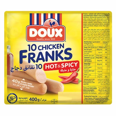 Doux Chicken Franks Hot Spicy 400g