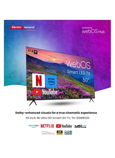 Electro General 50-Inch Smart WebOs LED TV UHD 4K, TH-50WBS20, Advanced Features, Stunning Visuals, And Seamless Connectivity